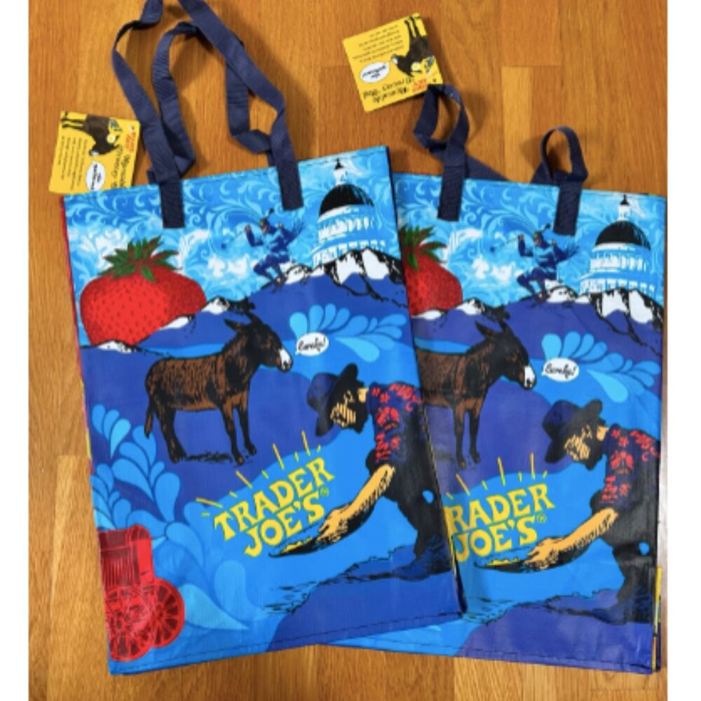 2X Trader Joe's Northern California Design Reusable Grocery Bag NEW - Picture 2 of 4